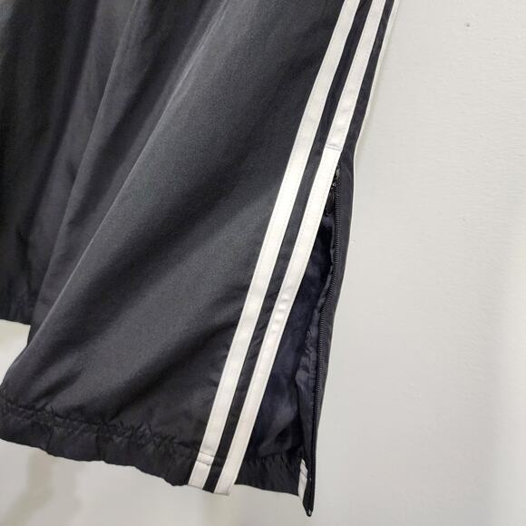Adidas Womens Windbreaker Track Pant Black Large Training Warm Up 3 Stripe Y2K - Picture 6 of 13